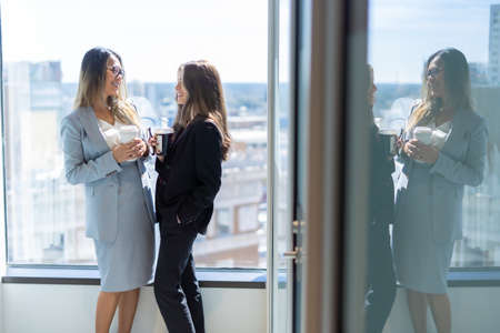 Office employee having a meeting with their teamの写真素材