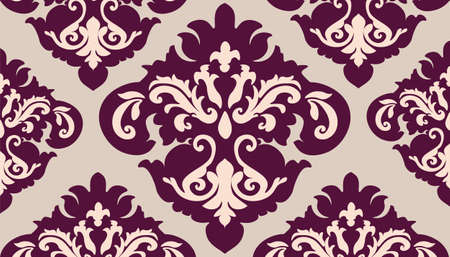 Classic original royal damask ornament in Marsala color. Vectorのイラスト素材