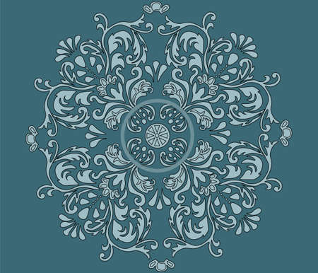 Classic style circular ornament isolated. のイラスト素材