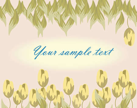 Tulips flower composition with text. Vectorのイラスト素材