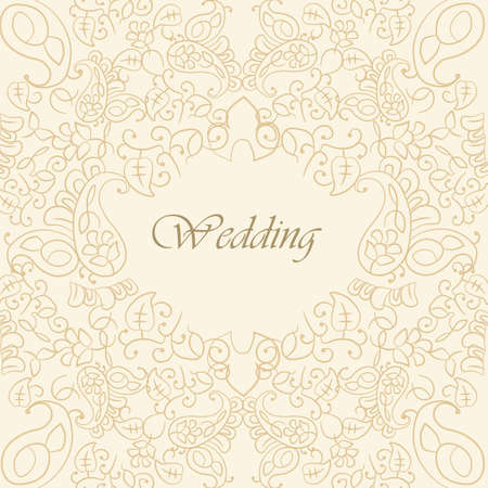 Vintage Invitation with floral ornaments in blue color. Vectorのイラスト素材