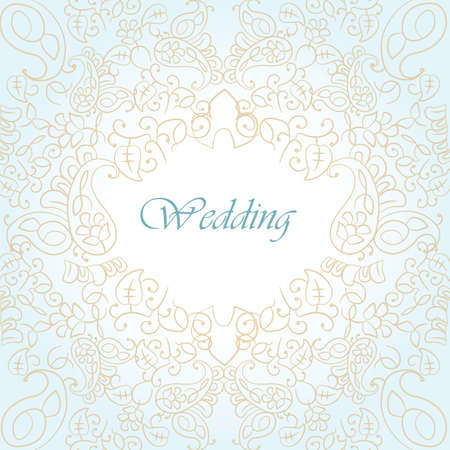 Vintage Invitation with floral ornaments in cream color. Vectorのイラスト素材