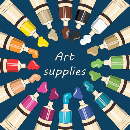 Art supplies for school or college. Vectorのイラスト素材