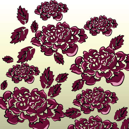 Red marsala roses background. Vectorのイラスト素材