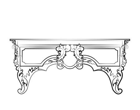 Classic royal chair and table with ornaments . Vectorのイラスト素材