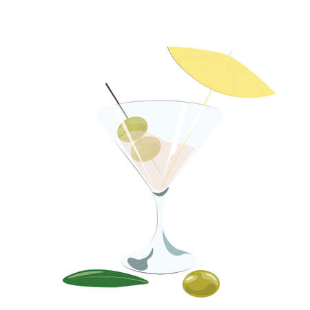 Martini cocktail with olives. Vectorのイラスト素材