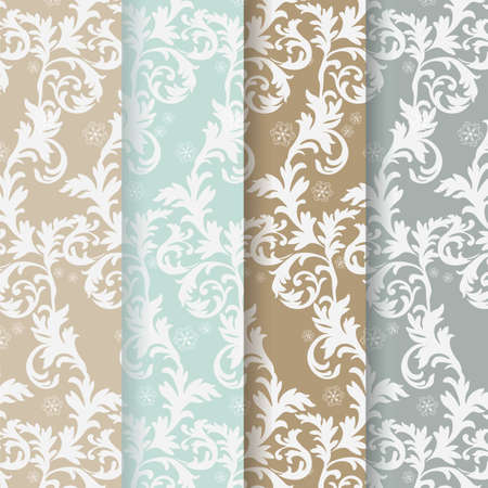 Vintage Baroque Ornaments Pattern set in pastel colors. Vectorのイラスト素材