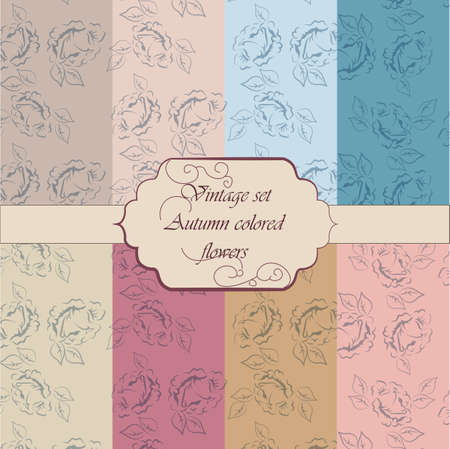 Vintage Flower collection set ornaments pattern. Vectorのイラスト素材