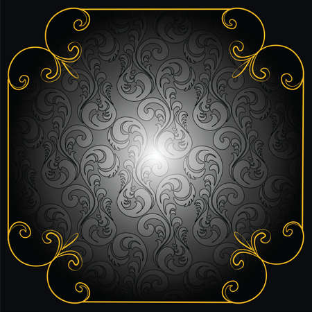 Cover Card or background with vintage ornaments in black and gold. Vectorのイラスト素材