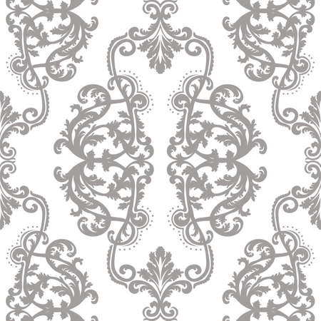 Vector Vintage Damask Baroque Pattern Wallpaper ornament Imperial style. Ornate floral element for fabric, textile, design, wedding invitations, greeting cards, wallpaper. Beige colorのイラスト素材