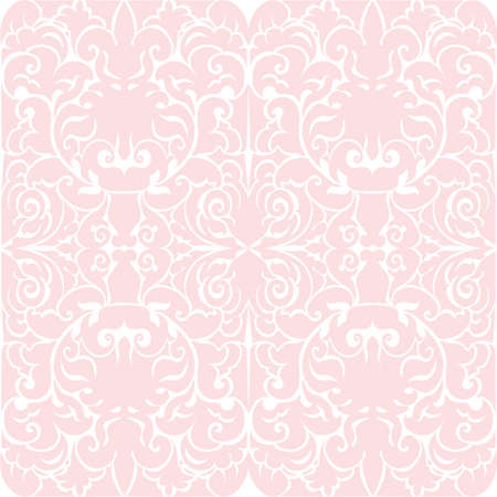 Damask luxury floral ornament pattern in rose quartz color. Vectorのイラスト素材