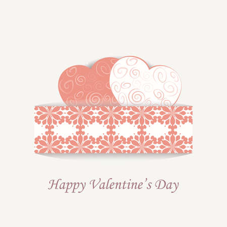 Happy Valentine's Day lace card love hearts. Vectorのイラスト素材
