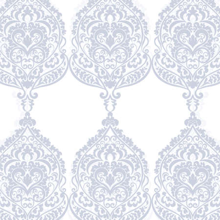 Vector Vintage Damask Pattern ornament in Eastern style. Ornate floral element for fabric, textile, design, wedding invitations, greeting cards. Traditional oriental motif element outline decorのイラスト素材