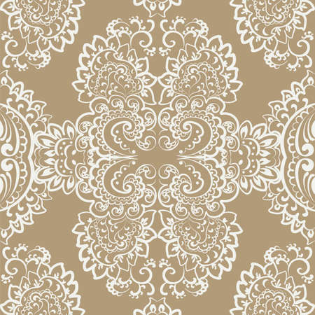 Vector vintage ornament Oriental motif style. Ornate element for design, wedding invitations, greeting cards, fabrics, wallpaper, texture. Rich gold colorのイラスト素材
