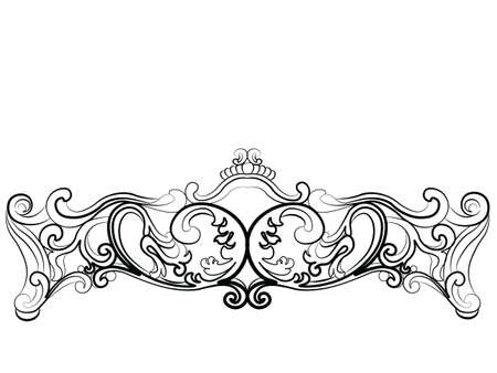 Royal Sofa in Rococo style with damask luxurious ornaments. Vectorのイラスト素材