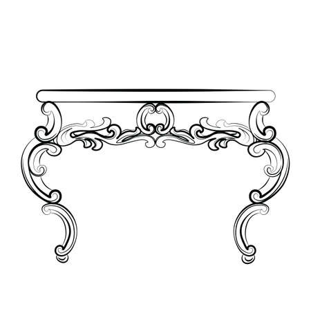 Royal table in Baroque Rococo Baroque style with damask luxurious ornaments. Vectorのイラスト素材