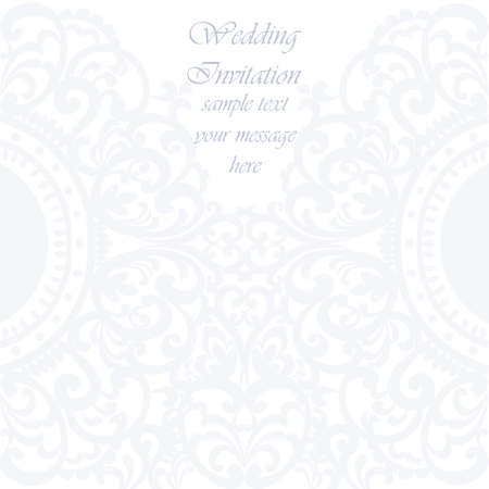 Wedding Invitation card with lace ornament. Blue serenity color. Vectorのイラスト素材