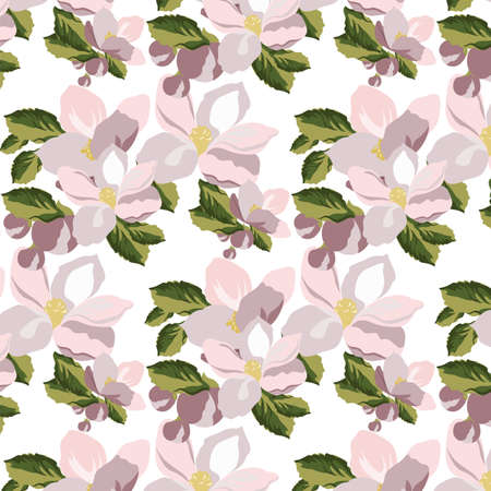 Vintage Watercolor Background Card with Blooming Flowers. Flower blossom and green leaves vintage for textile, texture, wallpaper, invitation, greeting cards, wedding etcのイラスト素材