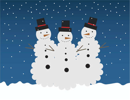 Snowmen illustration card. Vectorのイラスト素材