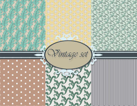 Vintage set of floral ornaments. Vectorのイラスト素材