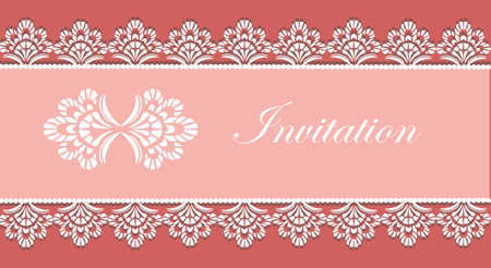 Invitation card with lace ornaments. Vectorのイラスト素材