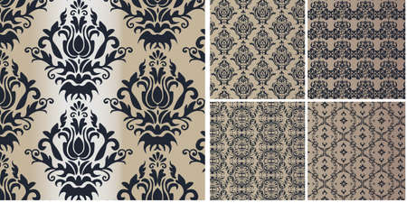 Damask Vintage Ornaments Pattern set. Vectorのイラスト素材