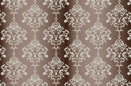 Vector Baroque ornament pattern on shinny gradient background. Design for wallpapers, textures or invitation card. Gold colorのイラスト素材