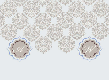 Vector card ornamental floral elements. Elegant decoration, greeting card, wedding invitation or announcement, template. Opal blueのイラスト素材