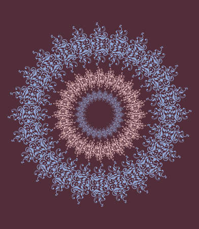 Floral lace ornament round shape. Vectorのイラスト素材