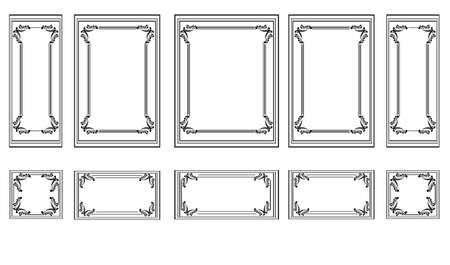 Decorative Ornamented frames for walls or backgrounds. Interior design decoration panels. Classic Baroque Vintage style. Vector frameのイラスト素材