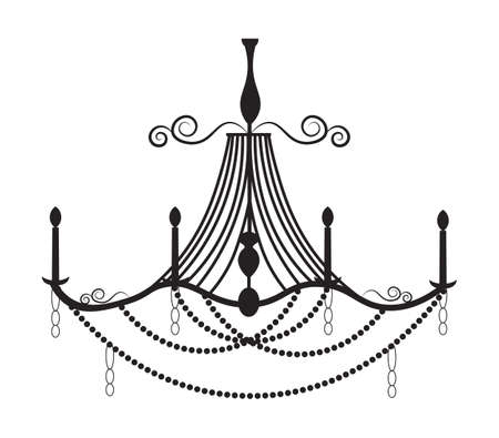 Classic chandelier on white background. Luxury decor accessory design. Vector illustration sketchのイラスト素材