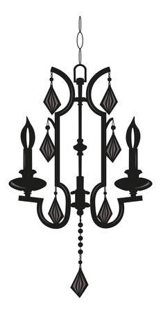 Classic chandelier with Crystals on white background. Luxury decor accessory design. Vector illustration sketchのイラスト素材
