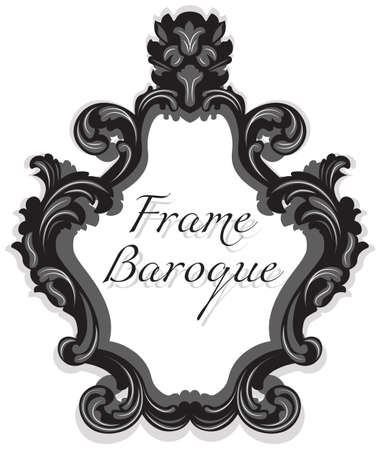 Baroque Rococo Mirror frame set. Vector French Luxury rich carved ornaments and Wall Frames. Victorian wealthy Style frameのイラスト素材