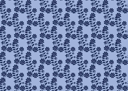 Vintage floral ornament pattern in blue. Vectorのイラスト素材
