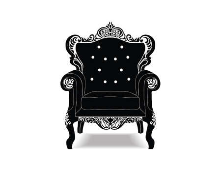 Classic royal armchair with luxurious ornaments . Vector sketchのイラスト素材