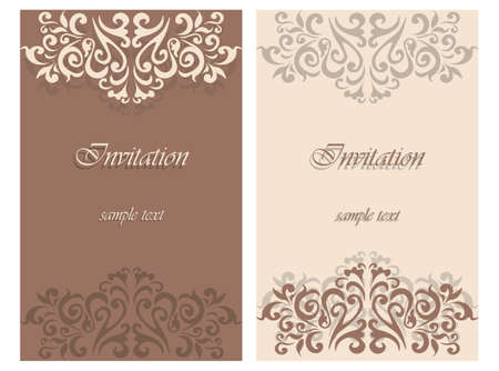 Lace ornament Invitation card in 2 matching colors. Vectorのイラスト素材