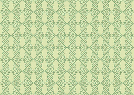 Vintage Abstract geometric floral classic pattern ornament. Vector background for cards, web, fabric, textures, wallpapers, tile, mosaic. Light green colorのイラスト素材
