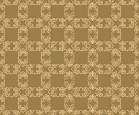Abstract geometric floral classic pattern ornament. Vector background for cards, web, fabric, textures, wallpapers, tile, mosaic. Beige colorのイラスト素材