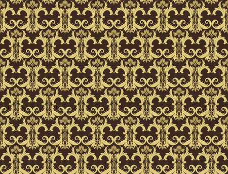 Vintage Abstract geometric floral classic pattern ornament. Vector background for cards, web, fabric, textures, wallpapers, tile, mosaic. yellow colorのイラスト素材