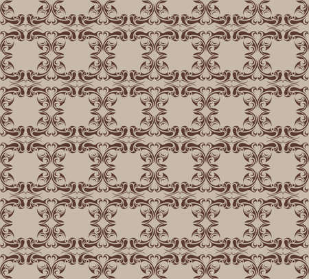 Vintage Abstract geometric floral classic pattern ornament. Vector background for cards, web, fabric, textures, wallpapers, tile, mosaic. beige colorのイラスト素材