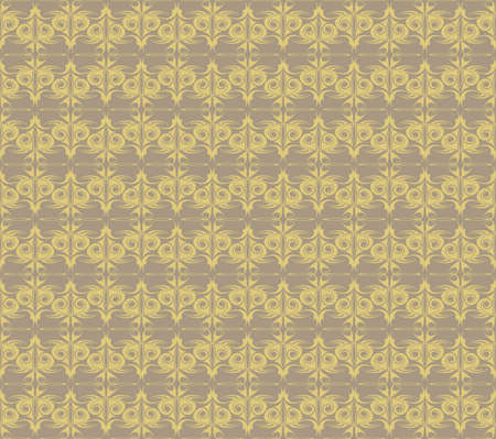Vintage Abstract geometric floral classic pattern ornament. Vector background for cards, web, fabric, textures, wallpapers, tile, mosaic. beige colorのイラスト素材