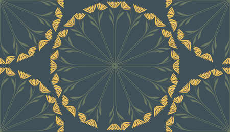 Abstract Flower round frame Pattern background. Vector ornament patternのイラスト素材