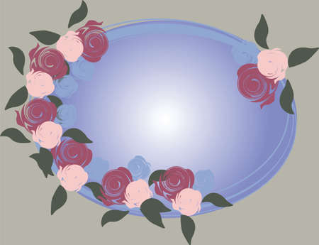 Floral rose frame background. Vector card for anniversary, party, birthday, mother's dayのイラスト素材