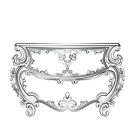 Baroque Vector Classic commode table furniture with Royal Luxury ornaments. Vectorのイラスト素材