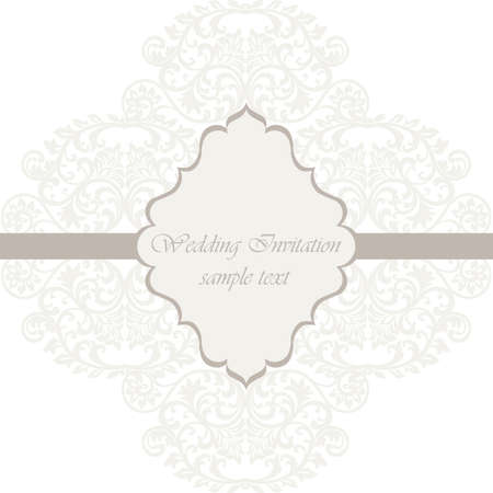 Wedding Lace card. Elegant lace frame, vector greeting card or invitation. Template for wedding, invitation or greeting card のイラスト素材