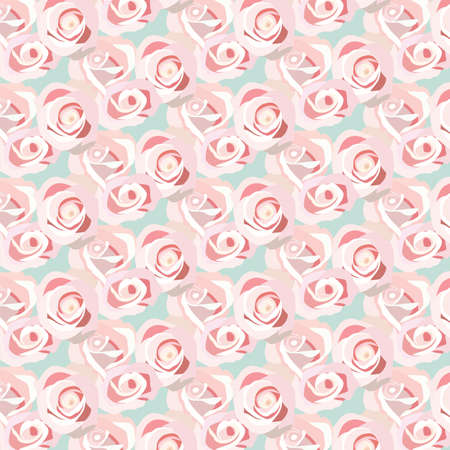 Watercolor Pink Rose pattern. Vector rose flowers patternのイラスト素材