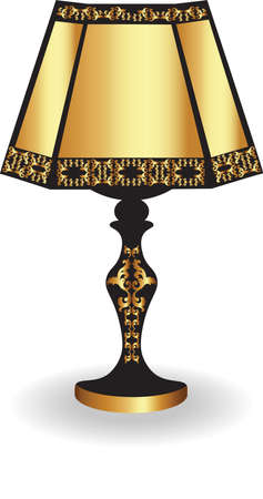 Vintage Classic Table lamp with luxury ornaments Golden Black. Vectorのイラスト素材