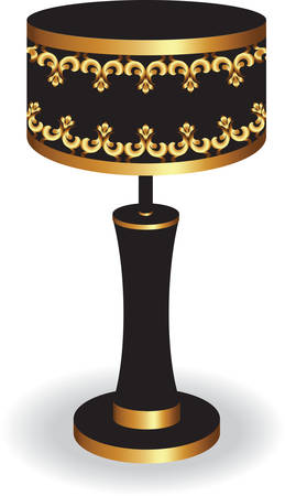 Vintage Baroque Classic lamp with luxury ornaments Golden Black. Vectorのイラスト素材