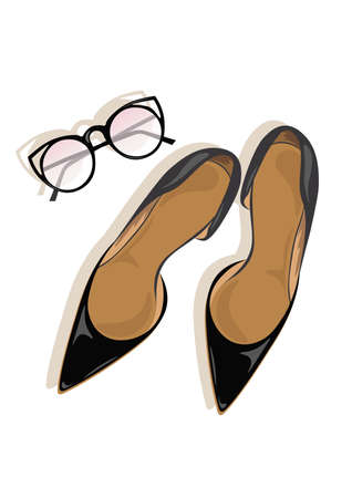 Black High Heels stiletto shoes Vectorのイラスト素材