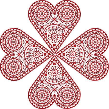 Heart handmade crochet ornamentのイラスト素材